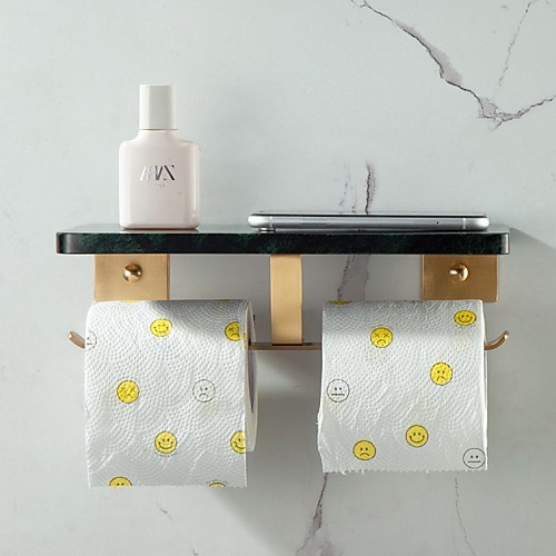 Copper Brushed Gold Paper Towel Holder Bathroom Marble Roll Paper Holder Double Hook Shelf Toilet Paper Holder
Copper Brushed Gold Paper Towel Holder Bathroom Marble Roll Paper Holder Double Hook Shelf Toilet Paper Holder