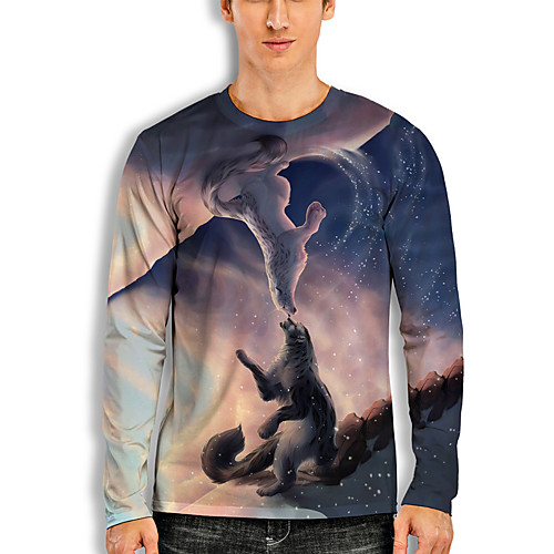 Men's T shirt 3D Print Graphic Prints Animal 3D Print Long Sleeve Daily Tops Basic Casual Hawaiian Light Purple
Men's T shirt 3D Print Graphic Prints Animal 3D Print Long Sleeve Daily Tops Basic Casual Hawaiian Light Purple