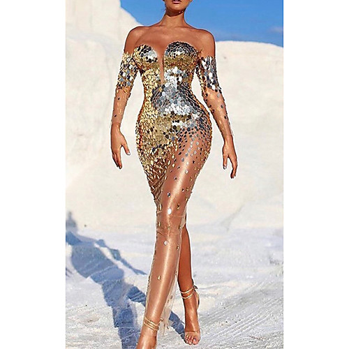 Women's Sheath Dress Maxi long Dress Golden Long Sleeve Print Sequins Fall Summer Strapless Elegant Casual 2021 S M L XL XXL
Women's Sheath Dress Maxi long Dress Golden Long Sleeve Print Sequins Fall Summer Strapless Elegant Casual 2021 S M L XL XXL