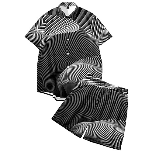 Men's Shirt Suits 3D Print Optical Illusion Button-Down 3D Print Short Sleeve Street Tops Fashion Classic Breathable Comfortable Gray
Men's Shirt Suits 3D Print Optical Illusion Button-Down 3D Print Short Sleeve Street Tops Fashion Classic Breathable Comfortable Gray