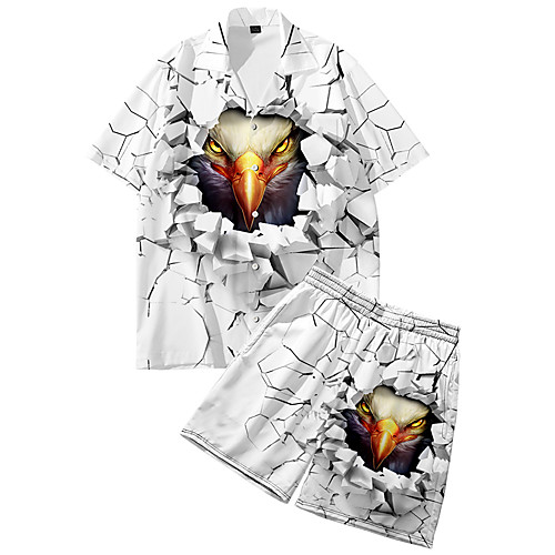 Men's Shirt Suits 3D Print Eagle Animal Button-Down 3D Print Short Sleeve Daily Tops Casual Fashion Breathable White
Men's Shirt Suits 3D Print Eagle Animal Button-Down 3D Print Short Sleeve Daily Tops Casual Fashion Breathable White