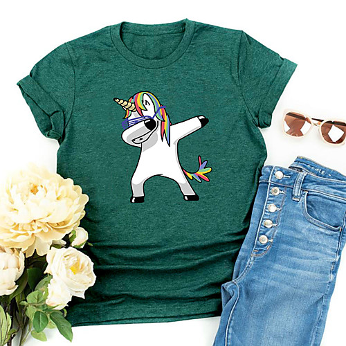 Women's T shirt Graphic Cartoon Print Round Neck Tops Basic Basic Top Black Blue Blushing Pink
Women's T shirt Graphic Cartoon Print Round Neck Tops Basic Basic Top Black Blue Blushing Pink