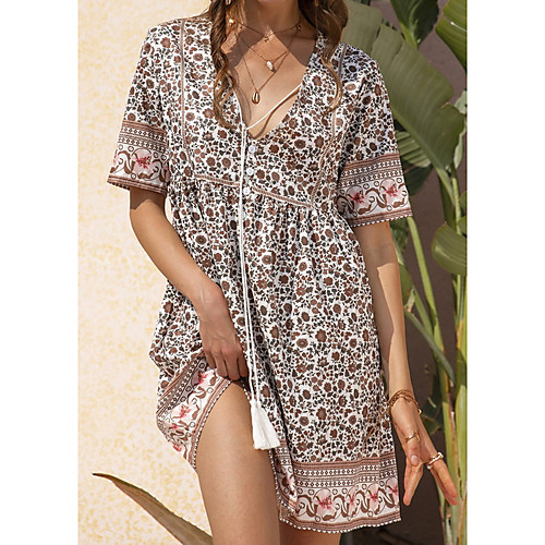 Women's Sheath Dress Short Mini Dress White Short Sleeve Print Solid Color Print Summer V Neck Casual Cotton 2021 S M L XL XXL
Women's Sheath Dress Short Mini Dress White Short Sleeve Print Solid Color Print Summer V Neck Casual Cotton 2021 S M L XL XXL