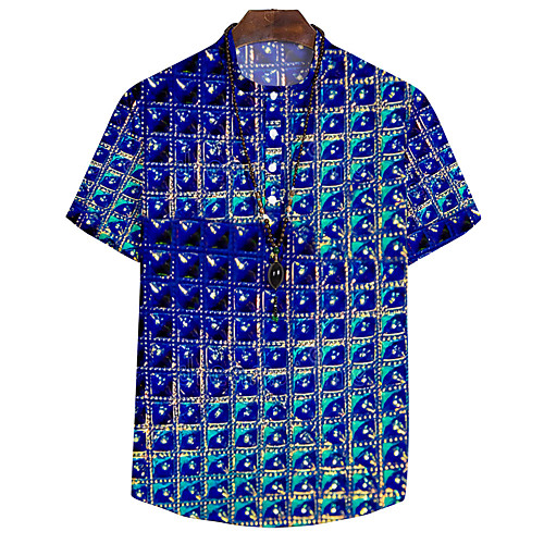 Men's Shirt 3D Print Optical Illusion Button-Down 3D Print Short Sleeve Casual Tops Casual Fashion Breathable Comfortable Blue
Men's Shirt 3D Print Optical Illusion Button-Down 3D Print Short Sleeve Casual Tops Casual Fashion Breathable Comfortable Blue