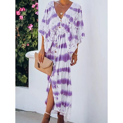 Women's Swing Dress Maxi long Dress Blue Red 3/4 Length Sleeve Striped Tie Dye Summer V Neck Casual 2021 S M L XL
Women's Swing Dress Maxi long Dress Blue Red 3/4 Length Sleeve Striped Tie Dye Summer V Neck Casual 2021 S M L XL