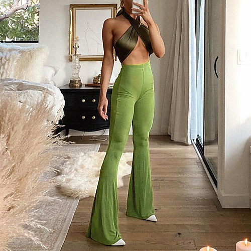 Women's Stylish Streetwear Comfort Casual Weekend Rompers Pants Solid Colored Ankle-Length Green
Women's Stylish Streetwear Comfort Casual Weekend Rompers Pants Solid Colored Ankle-Length Green