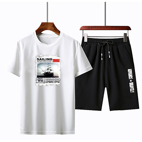 Men's Sweatsuit 2 Piece Set Photo Crew Neck Sport Athleisure Clothing Suit Short Sleeves Breathable Soft Comfortable Exercise & Fitness Everyday Use Outdoor Fitness Exercising / 2pcs / pack
Men's Sweatsuit 2 Piece Set Photo Crew Neck Sport Athleisure Clothing Suit Short Sleeves Breathable Soft Comfortable Exercise & Fitness Everyday Use Outdoor Fitness Exercising / 2pcs / pack