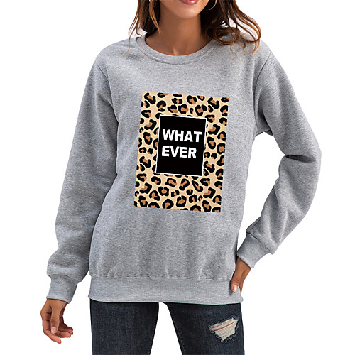 Women's Pullover Sweatshirt Leopard Text Print Daily Casual Hoodies Sweatshirts White Black Red
Women's Pullover Sweatshirt Leopard Text Print Daily Casual Hoodies Sweatshirts White Black Red