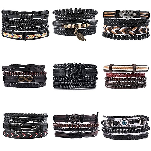 men's Leather Wrap Bracelet Braided Fashion Classic Leather Bracelet Jewelry Black For Anniversary Formal
men's Leather Wrap Bracelet Braided Fashion Classic Leather Bracelet Jewelry Black For Anniversary Formal