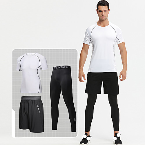 Men's Tracksuit Athleisure Short Sleeve 3pcs Elastane Breathable Moisture Wicking Sweat Out Fitness Jogging Sportswear Solid Colored Normal Outfit Set White / Black Gray Black Black BlackGray
Men's Tracksuit Athleisure Short Sleeve 3pcs Elastane Breathable Moisture Wicking Sweat Out Fitness Jogging Sportswear Solid Colored Normal Outfit Set White / Black Gray Black Black BlackGray