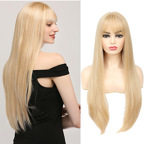Blonde Wig Long Straight Synthetic Wigs With Bangs For Women Middle Part High Temperature Fiber Party Daily Cosplay Wig IPARTY
Blonde Wig Long Straight Synthetic Wigs With Bangs For Women Middle Part High Temperature Fiber Party Daily Cosplay Wig IPARTY