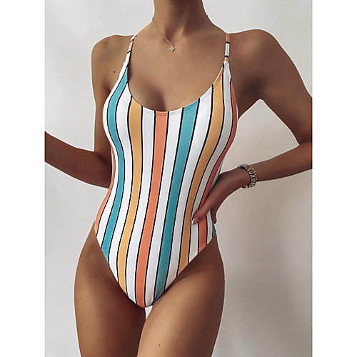 Women's One Piece Swimsuit Nylon Swimwear Bodysuit Breathable Quick Dry Sleeveless Swimming Surfing Water Sports Stripes Summer
Women's One Piece Swimsuit Nylon Swimwear Bodysuit Breathable Quick Dry Sleeveless Swimming Surfing Water Sports Stripes Summer