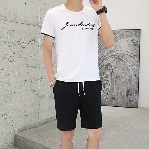 Men's Sweatsuit 2 Piece Set Elastic Waistband Crew Neck Sport Athleisure Clothing Suit Short Sleeves Breathable Soft Comfortable Exercise & Fitness Everyday Use Outdoor Fitness Exercising
Men's Sweatsuit 2 Piece Set Elastic Waistband Crew Neck Sport Athleisure Clothing Suit Short Sleeves Breathable Soft Comfortable Exercise & Fitness Everyday Use Outdoor Fitness Exercising