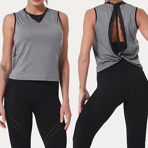 Women's Tank Top Tee / T-shirt Cut Out Lace Crew Neck Spandex Sport Athleisure Top Sleeveless Breathable Soft Comfortable Yoga Running Everyday Use Casual Daily Outdoor
Women's Tank Top Tee / T-shirt Cut Out Lace Crew Neck Spandex Sport Athleisure Top Sleeveless Breathable Soft Comfortable Yoga Running Everyday Use Casual Daily Outdoor