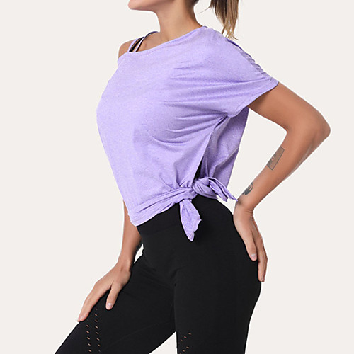 Women's Tee / T-shirt Knotted Slash Neck Spandex Solid Color Sport Athleisure T Shirt Top Short Sleeves Breathable Soft Comfortable Everyday Use Street Casual Daily Outdoor
Women's Tee / T-shirt Knotted Slash Neck Spandex Solid Color Sport Athleisure T Shirt Top Short Sleeves Breathable Soft Comfortable Everyday Use Street Casual Daily Outdoor