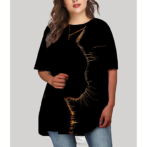 Women's Plus Size Cat Graphic Animal Print Casual Half Sleeve Fall Short Mini Dress T Shirt Dress Tee Dress Black Orange
Women's Plus Size Cat Graphic Animal Print Casual Half Sleeve Fall Short Mini Dress T Shirt Dress Tee Dress Black Orange