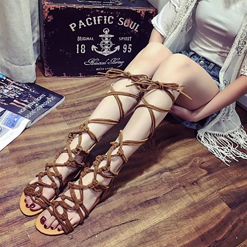 Women's Sandals Boho Bohemia Beach Roman Shoes Gladiator Sandals Flat Heel Round Toe Flat Sandals Roman Shoes Daily Nubuck Solid Colored Black Red khaki
Women's Sandals Boho Bohemia Beach Roman Shoes Gladiator Sandals Flat Heel Round Toe Flat Sandals Roman Shoes Daily Nubuck Solid Colored Black Red khaki
