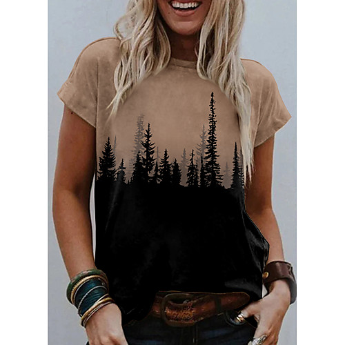 Women's T shirt Graphic Scenery Print Round Neck Tops Basic Basic Top Blue Khaki Gray
Women's T shirt Graphic Scenery Print Round Neck Tops Basic Basic Top Blue Khaki Gray