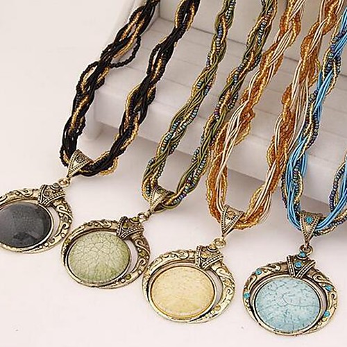 Women's Turquoise Pendant Necklace Boho Alloy Black Blue Red Yellow Green 40 cm Necklace Jewelry 1pc For Festival
Women's Turquoise Pendant Necklace Boho Alloy Black Blue Red Yellow Green 40 cm Necklace Jewelry 1pc For Festival