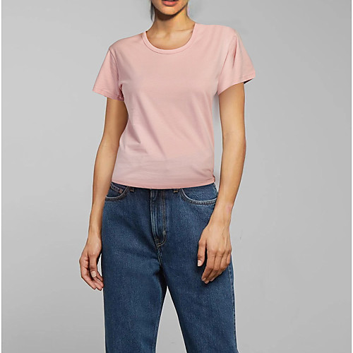 Women's T shirt Solid Colored Round Neck Tops 100% Cotton Basic Basic Top White Black Purple 
Women's T shirt Solid Colored Round Neck Tops 100% Cotton Basic Basic Top White Black Purple