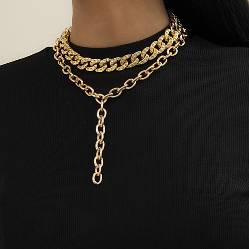 Choker Necklace Chain Necklace Torque Women's Tennis Chain Cubic Zirconia White Imitation Diamond Artistic Simple Fashion Vintage Trendy Gold Silver 40,47 cm Necklace Jewelry 2pcs for Street Daily
Choker Necklace Chain Necklace Torque Women's Tennis Chain Cubic Zirconia White Imitation Diamond Artistic Simple Fashion Vintage Trendy Gold Silver 40,47 cm Necklace Jewelry 2pcs for Street Daily