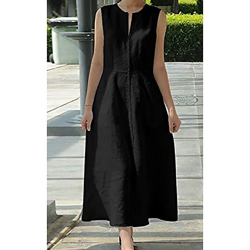 Women's A Line Dress Maxi long Dress White Black Sleeveless Solid Color Patchwork Print Spring Summer Round Neck Casual 2021 S M L XL XXL
Women's A Line Dress Maxi long Dress White Black Sleeveless Solid Color Patchwork Print Spring Summer Round Neck Casual 2021 S M L XL XXL