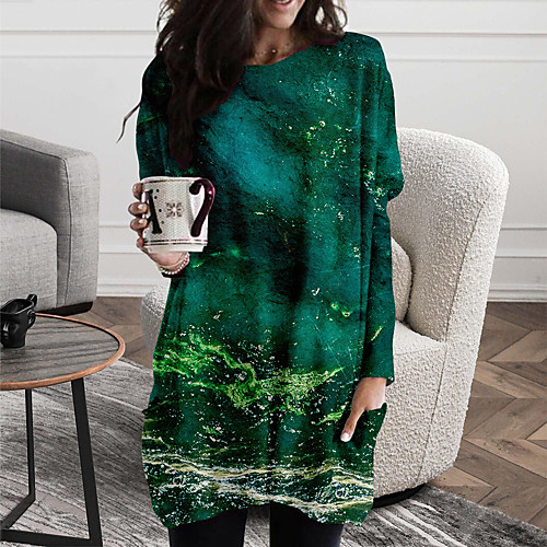 Women's Shift Dress Short Mini Dress Green Long Sleeve Print Color Block Print Fall Spring Round Neck Casual 2021 S M L XL XXL 3XL
Women's Shift Dress Short Mini Dress Green Long Sleeve Print Color Block Print Fall Spring Round Neck Casual 2021 S M L XL XXL 3XL