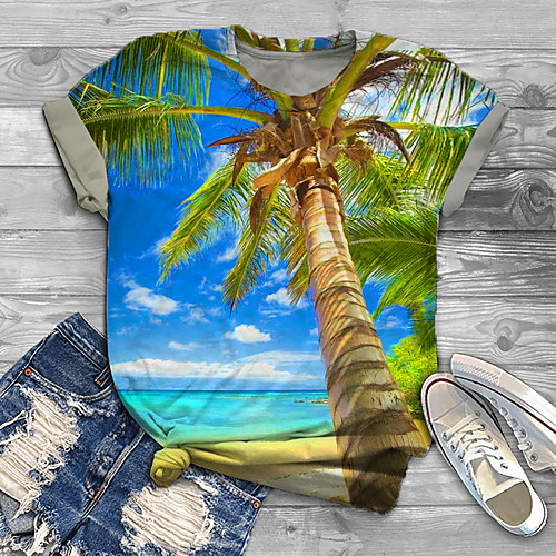 Women's Plus Size Print Graphic Scenery T shirt Large Size Crewneck Short Sleeve Basic Tops XL XXL 3XL Blue Big Size
Women's Plus Size Print Graphic Scenery T shirt Large Size Crewneck Short Sleeve Basic Tops XL XXL 3XL Blue Big Size