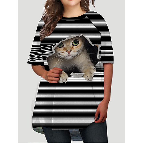 Women's Plus Size Cat Graphic Animal Print Casual Half Sleeve Fall Short Mini Dress Shift Dress Black
Women's Plus Size Cat Graphic Animal Print Casual Half Sleeve Fall Short Mini Dress Shift Dress Black