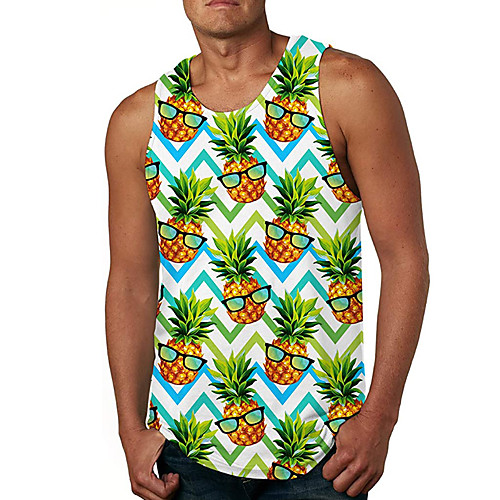 Men's Tank Top Vest Undershirt 3D Print Pineapple 3D Print Sleeveless Daily Tops Casual Beach Green
Men's Tank Top Vest Undershirt 3D Print Pineapple 3D Print Sleeveless Daily Tops Casual Beach Green