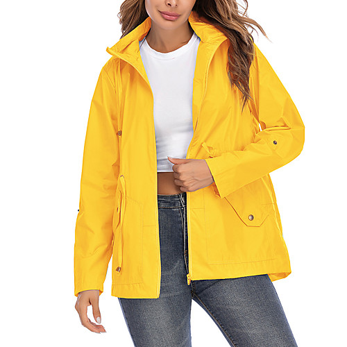 Women's Hoodie Jacket Waterproof Hiking Jacket Outdoor Solid Color Waterproof Lightweight Windproof Breathable Jacket Hoodie Top Fishing Climbing Camping / Hiking / Caving Black Yellow Army Green
Women's Hoodie Jacket Waterproof Hiking Jacket Outdoor Solid Color Waterproof Lightweight Windproof Breathable Jacket Hoodie Top Fishing Climbing Camping / Hiking / Caving Black Yellow Army Green