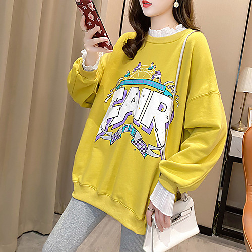 Women's Sweatshirt Sweater Pullover 2 in 1 Crew Neck Letter Printed Sport Athleisure Sweatshirt Top Long Sleeve Breathable Soft Comfortable Everyday Use Street Casual Daily Outdoor
Women's Sweatshirt Sweater Pullover 2 in 1 Crew Neck Letter Printed Sport Athleisure Sweatshirt Top Long Sleeve Breathable Soft Comfortable Everyday Use Street Casual Daily Outdoor