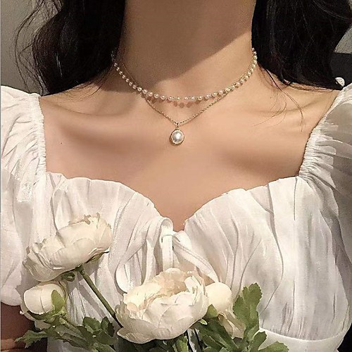 Women's Pendant Necklace Necklace Double Layered Simple Fashion European Sweet Imitation Pearl Alloy Gold Silver 30-50 cm Necklace Jewelry For Party Evening Street Prom Birthday Party Festival
Women's Pendant Necklace Necklace Double Layered Simple Fashion European Sweet Imitation Pearl Alloy Gold Silver 30-50 cm Necklace Jewelry For Party Evening Street Prom Birthday Party Festival
