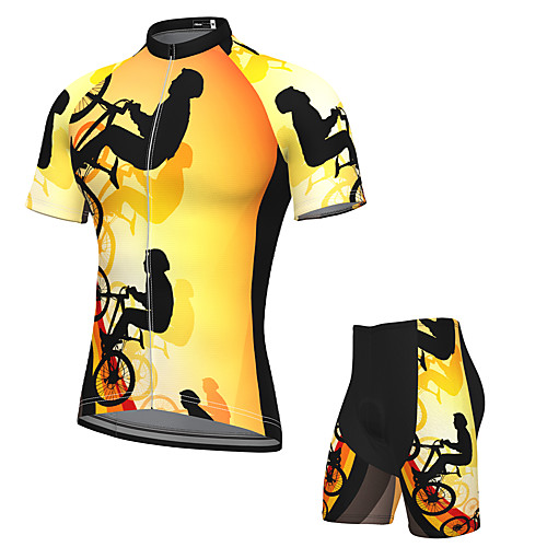 Men's Short Sleeve Cycling Jersey with Shorts Spandex Black / Yellow Bike Breathable Quick Dry Sports Graphic Mountain Bike MTB Road Bike Cycling Clothing Apparel / Stretchy / Athletic / Athleisure
Men's Short Sleeve Cycling Jersey with Shorts Spandex Black / Yellow Bike Breathable Quick Dry Sports Graphic Mountain Bike MTB Road Bike Cycling Clothing Apparel / Stretchy / Athletic / Athleisure