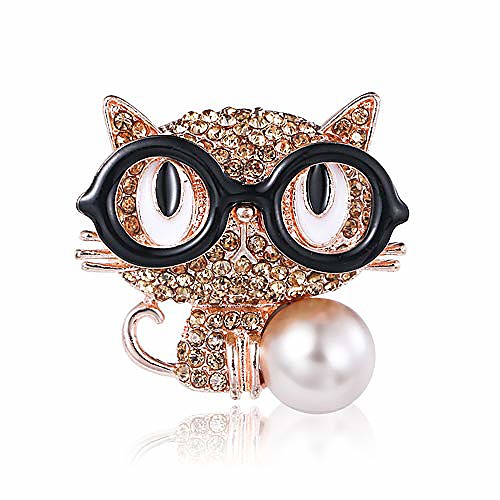 ethoon cool cat brooch pin black glasses kitty with imitation pearl lapel pin gold
ethoon cool cat brooch pin black glasses kitty with imitation pearl lapel pin gold