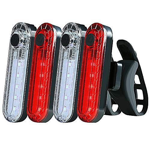 bike lights (4 pack), rechargeable bicycle tail light with 4 mode options for cycling, running, walking
bike lights (4 pack), rechargeable bicycle tail light with 4 mode options for cycling, running, walking