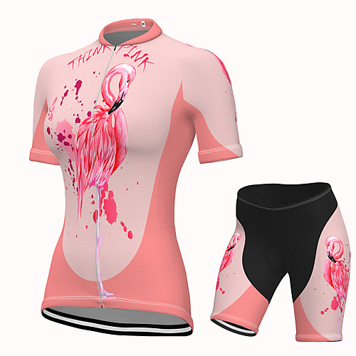 Women's Short Sleeve Cycling Jersey with Shorts Spandex Pink Flamingo Bike Breathable Quick Dry Sports Graphic Mountain Bike MTB Road Bike Cycling Clothing Apparel / Stretchy / Athletic / Athleisure
Women's Short Sleeve Cycling Jersey with Shorts Spandex Pink Flamingo Bike Breathable Quick Dry Sports Graphic Mountain Bike MTB Road Bike Cycling Clothing Apparel / Stretchy / Athletic / Athleisure