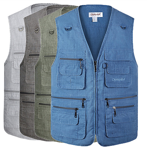 Men's Hunting Gilet Outdoor Breathable Wearable Comfortable Multi-Pockets Spring Summer Solid Colored Cotton Army Green Blue Grey
Men's Hunting Gilet Outdoor Breathable Wearable Comfortable Multi-Pockets Spring Summer Solid Colored Cotton Army Green Blue Grey