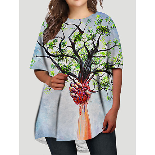 Women's Plus Size Graphic Color Block Print Casual Half Sleeve Fall Short Mini Dress T Shirt Dress Tee Dress Blue Gray
Women's Plus Size Graphic Color Block Print Casual Half Sleeve Fall Short Mini Dress T Shirt Dress Tee Dress Blue Gray