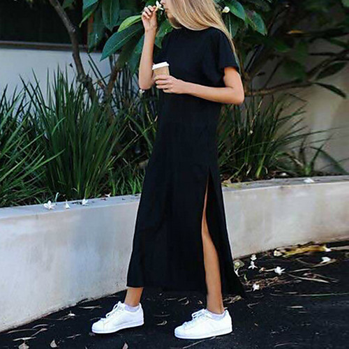 Women's Shift Dress Midi Dress White Black Gray Short Sleeve Solid Color Split Summer Round Neck Casual 2021 S M L XL
Women's Shift Dress Midi Dress White Black Gray Short Sleeve Solid Color Split Summer Round Neck Casual 2021 S M L XL