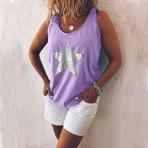 Women's Tank Top Tee / T-shirt Pure Color Crew Neck Star Sport Athleisure Top Sleeveless Breathable Soft Comfortable Yoga Running Everyday Use Casual Daily Outdoor
Women's Tank Top Tee / T-shirt Pure Color Crew Neck Star Sport Athleisure Top Sleeveless Breathable Soft Comfortable Yoga Running Everyday Use Casual Daily Outdoor