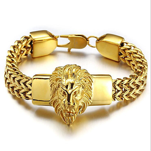 Men's Bracelet Bangles Classic Lion Fashion Titanium Steel Bracelet Jewelry Gold / Silver For Anniversary Party Evening Birthday Festival
Men's Bracelet Bangles Classic Lion Fashion Titanium Steel Bracelet Jewelry Gold / Silver For Anniversary Party Evening Birthday Festival