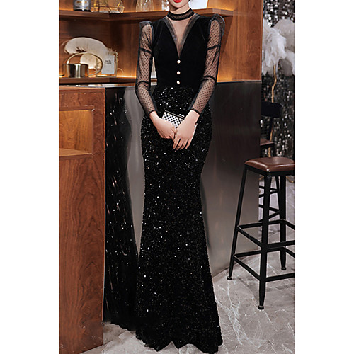 Mermaid / Trumpet Sparkle Sexy Engagement Formal Evening Dress High Neck Long Sleeve Floor Length Sequined with Buttons Sequin 2021
Mermaid / Trumpet Sparkle Sexy Engagement Formal Evening Dress High Neck Long Sleeve Floor Length Sequined with Buttons Sequin 2021