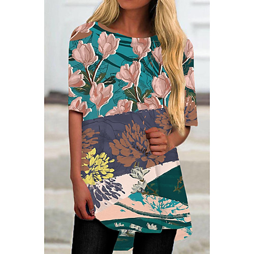 Women's T Shirt Dress Tee Dress Short Mini Dress Green Half Sleeve Floral Color Block Print Spring Summer Round Neck Casual 2021 S M L XL XXL 3XL
Women's T Shirt Dress Tee Dress Short Mini Dress Green Half Sleeve Floral Color Block Print Spring Summer Round Neck Casual 2021 S M L XL XXL 3XL