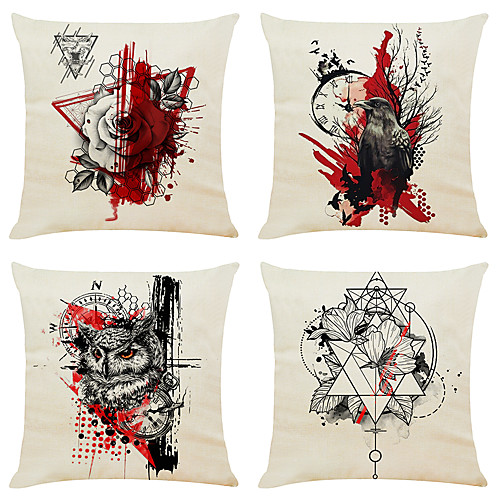 4 pcs Linen Pillow Cover, Geometric Holiday Simple Classic Square Zipper Traditional Classic
4 pcs Linen Pillow Cover, Geometric Holiday Simple Classic Square Zipper Traditional Classic