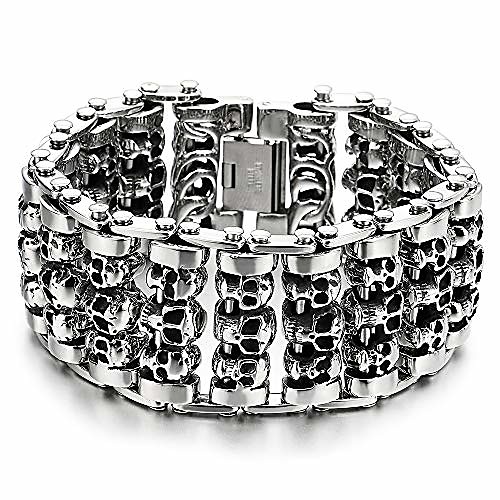 Heavy and Study Mens Steel Large Link Chain Motorcycle Bike Chain Bracelet with Skulls Polished
Heavy and Study Mens Steel Large Link Chain Motorcycle Bike Chain Bracelet with Skulls Polished