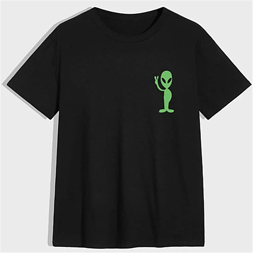 Men's Unisex T shirt Hot Stamping Alien Plus Size Print Short Sleeve Casual Tops 100% Cotton Basic Casual Fashion Black
Men's Unisex T shirt Hot Stamping Alien Plus Size Print Short Sleeve Casual Tops 100% Cotton Basic Casual Fashion Black