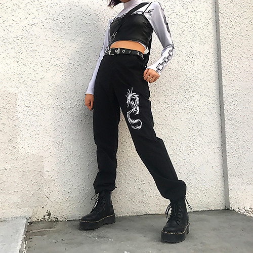 Women's Hip-Hop Streetwear Comfort Leisure Sports Weekend Sweatpants Pants Dragon Graphic Prints Full Length Embroidered Pocket Black
Women's Hip-Hop Streetwear Comfort Leisure Sports Weekend Sweatpants Pants Dragon Graphic Prints Full Length Embroidered Pocket Black