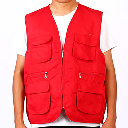 

Men's Hunting Gilet Outdoor Ventilation Wearable Comfortable Summer Solid Colored Cotton Black Yellow Red