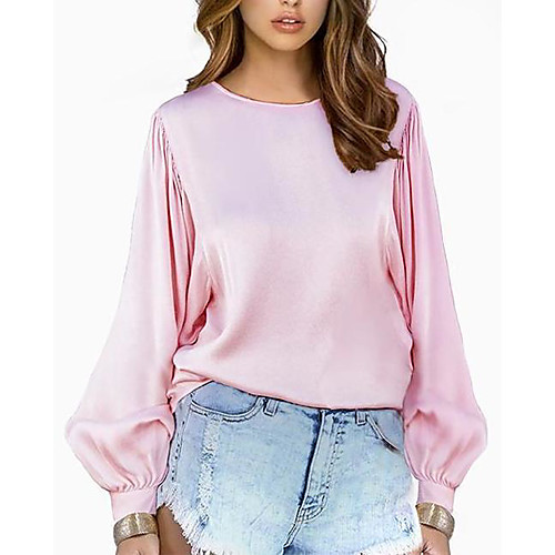 Women's Blouse Shirt Plain Long Sleeve Round Neck Tops Basic Top Blushing Pink
Women's Blouse Shirt Plain Long Sleeve Round Neck Tops Basic Top Blushing Pink